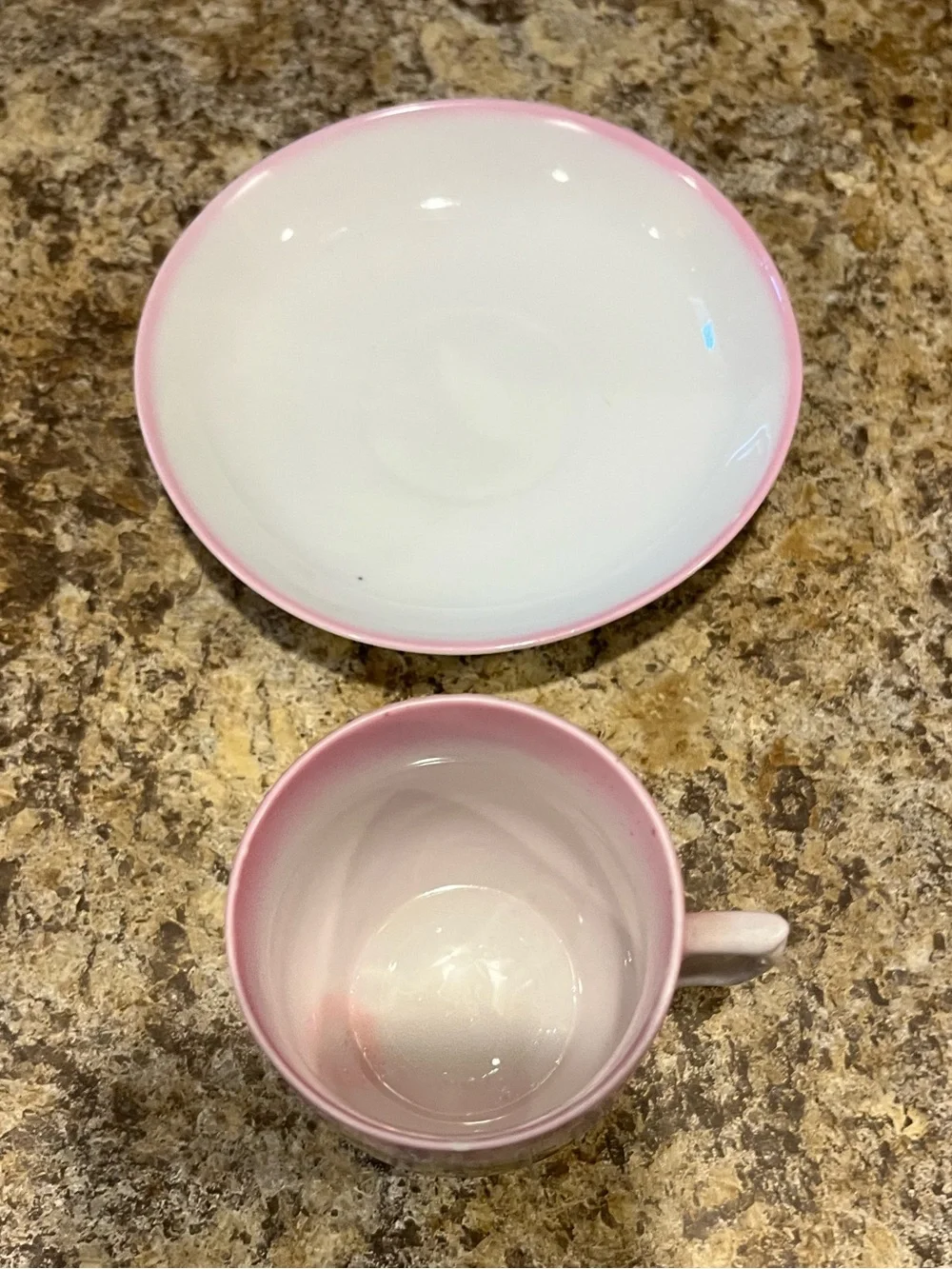 Vintage Pink Cat Demitasse Cup and Saucer Tabby Cats with Bows